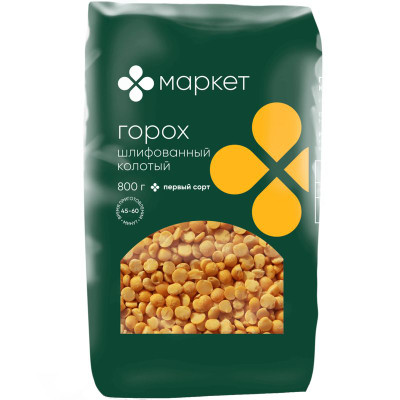 Изображение товара Горох шлифованный колотый Маркет, 800г