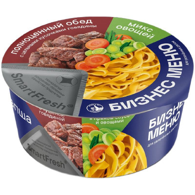Изображение товара Лапша Бизнес Меню с тушёной говядиной в пряном соусе и овощами, 110г