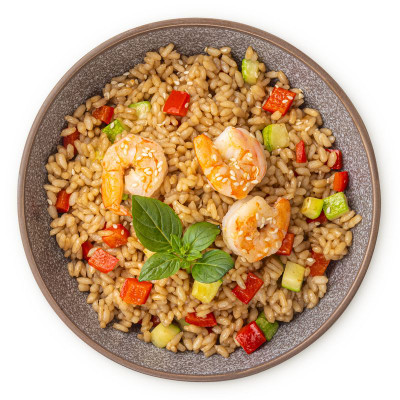 Изображение товара Жареный рис по-азиатски с креветками Перекрёсток Select, 250г