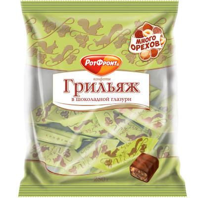 Изображение товара Конфеты Рот Фронт Грильяж в шоколаде 200г