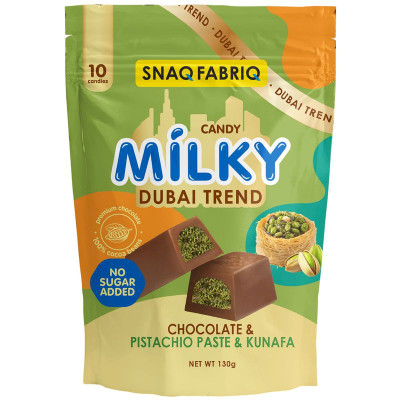 Изображение товара Шоколад молочный Snaq Fabriq с фисташковой пастой и хрустящим тестом, 130г