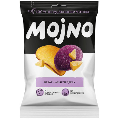Изображение товара Чипсы Mojno из батата с сыром Чеддер, 75г