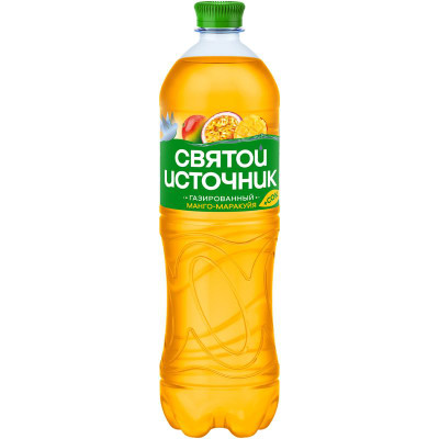 Изображение товара Напиток газированный Святой Источник Вода+Сок со вкусом манго-маракуйя, 1л