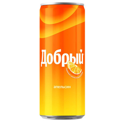 Изображение товара Напиток газированный Добрый апельсин с витамином С, 250мл