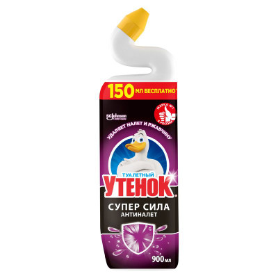 Изображение товара Средство чистящее Туалетный Утёнок Суперсила антиналёт для унитазов, 900мл