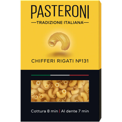 Изображение товара Макароны Pasteroni рожки рифлёные высший сорт, 400г