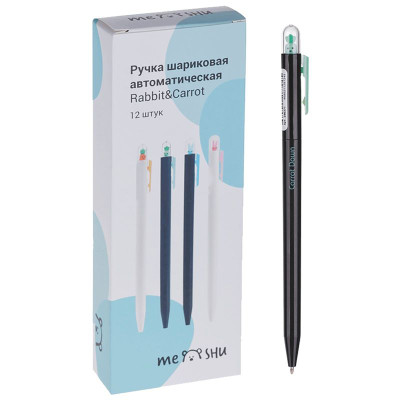 Изображение товара Ручка Meshu Rabbit&Carrot шариковая автоматическая синяя в ассортименте