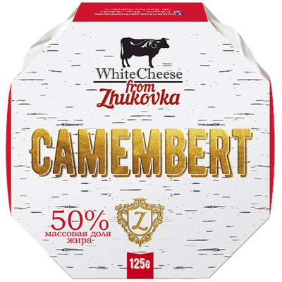Изображение товара Сыр White Cheese From Zhukovka Камамбер с белой плесенью 50%, 125г