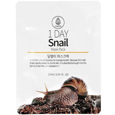 Изображение товара Маска для лица `MED B` 1 DAY с экстрактом секрета улитки (укрепляющая) 27 мл