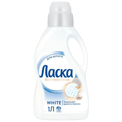 Изображение товара Гель для стирки Ласка Эффект восстановления белого, 1л