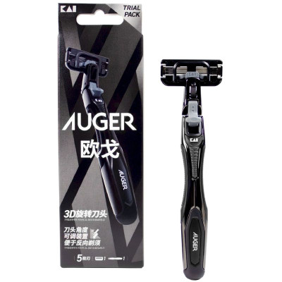 Изображение товара Набор бритвенный Auger с 5 лезвиями из рукоятки и 1 предустановленной сменной кассеты