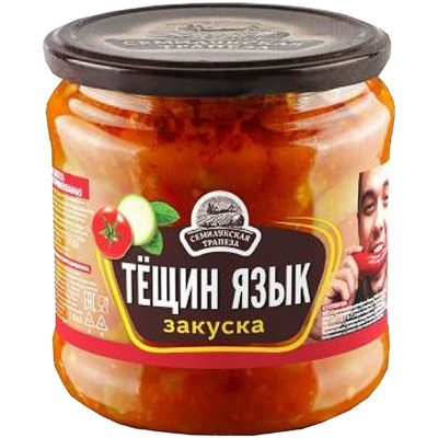 Изображение товара Закуска овощная Семилукская трапеза Тёщин Язык стерилизованная, 460г