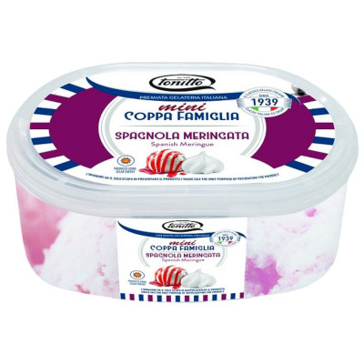 Изображение товара Десерт Tonitto Итальянское Мороженое Спагнола с вишнёвыми прослойками и кусочками меренги, 200г