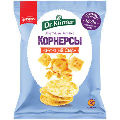 Изображение товара Хлебцы Dr.Korner Корнерсы рисовые с сыром, 40г