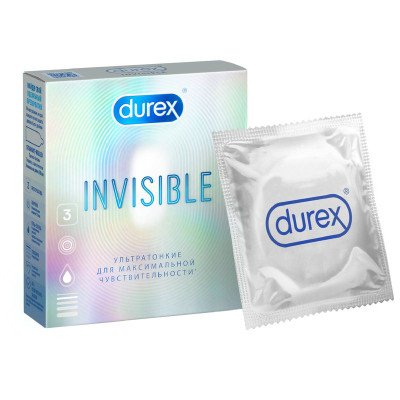 Изображение товара Презервативы Durex Invisible ультратонкие, 3шт