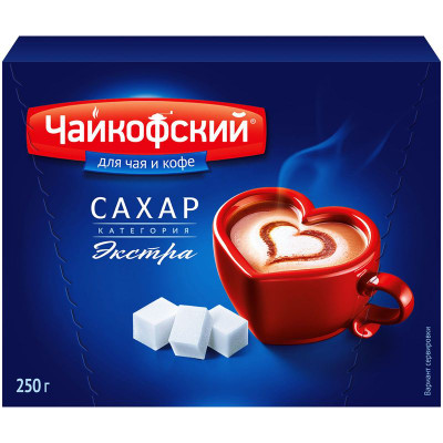 Изображение товара Сахар Чайкофский белый кусковой, 250г