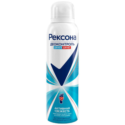 Изображение товара Дезодорант Рексона Деоконтроль Активная свежесть для ног спрей, 150мл