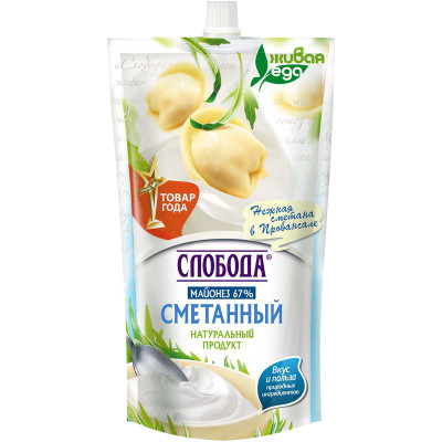 Изображение товара Майонез Слобода Провансаль сметанный 67%, 400мл