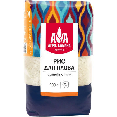 Изображение товара Рис Агро-Альянс Экстра для плова шлифованный, 900г