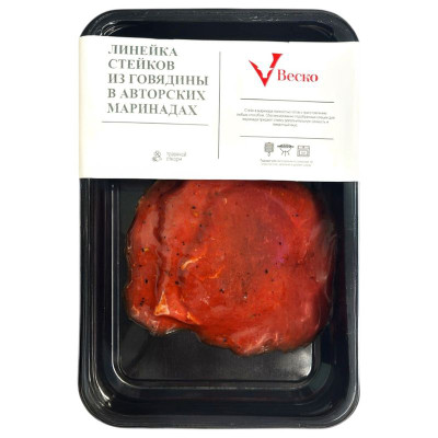 Изображение товара Стейк говяжий Веско Минутка в маринаде Пиканте охлаждённый, 210г