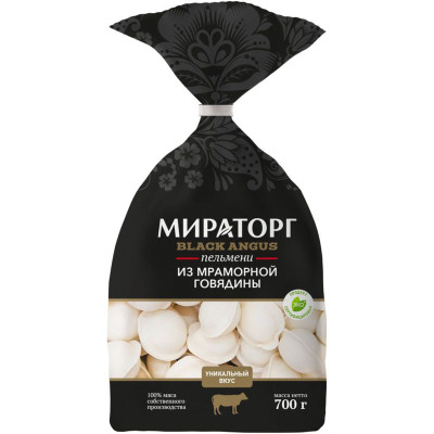 Изображение товара Пельмени Мираторг Black Angus из мраморной говядины, 700г