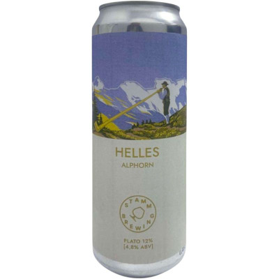 Изображение товара Пиво Stamm Brewing Helles Alphorn светлое фильтрованное 4.5%, 450мл