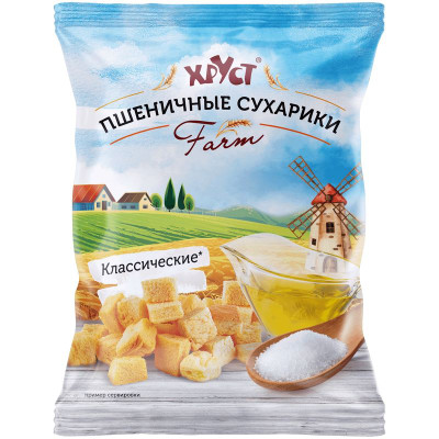 Изображение товара Сухарики Хруст Классические пшеничные, 60г