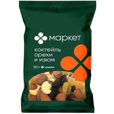 Изображение товара Смесь Коктейль Орехи и изюм Маркет,  50г