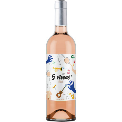 Изображение товара Вино 5 Vinas Rosé розовое сухое 12.5%, 750мл