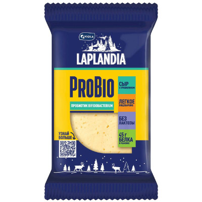 Изображение товара Сыр Laplandia Probio+ с пробиотиком полутвердый 45%, 180г
