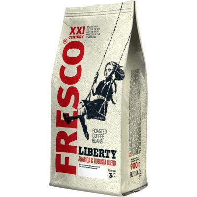 Изображение товара Кофе Fresco Liberty натуральный жареный в зёрнах, 900г