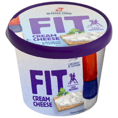 Изображение товара Сыр мягкий Mlekara Sabac Fit Cream Cheese сливочный 60%, 250г