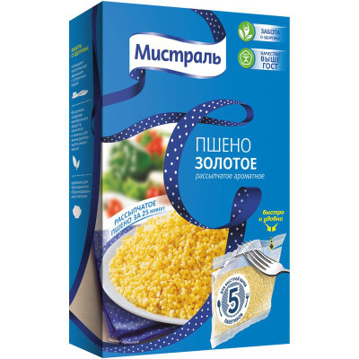 Изображение товара Пшено Мистраль Золотое, 5х80г