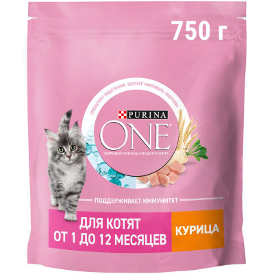 Изображение товара Сухой корм Purina One для котят с курицей, 750г