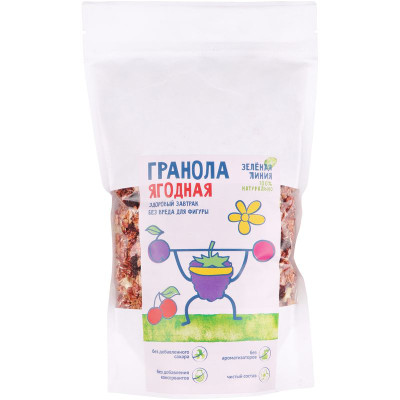 Изображение товара Гранола Ягодная Зелёная Линия, 300г