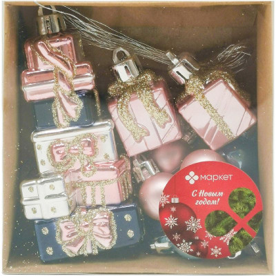 Изображение товара Набор ёлочных украшений Подарки Маркет, 12шт