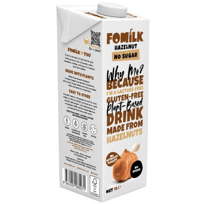 Изображение товара Напиток из лесного ореха Fomilk без сахара, 1л