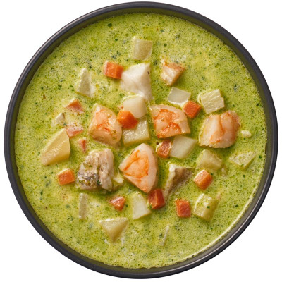 Изображение товара Суп  Сливочный с треской креветками и песто Перекрёсток Select, 300г