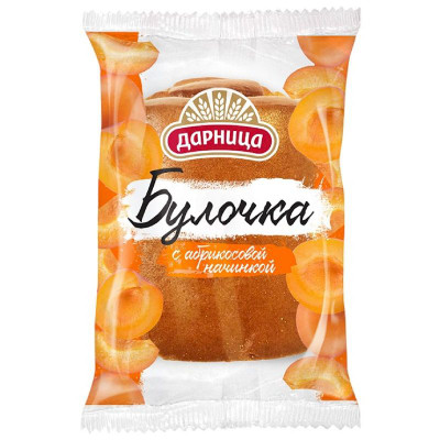 Изображение товара Булочка Дарница с абрикосовой начинкой, 75г