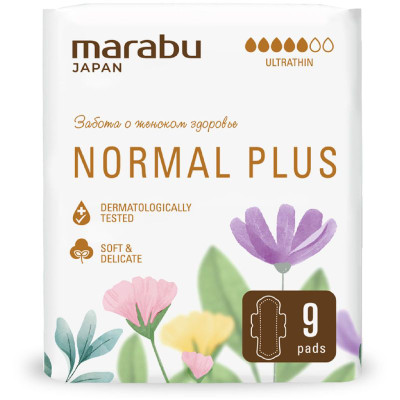 Изображение товара Прокладки Marabu Нормал плюс женские гигиенические ультратонкие, 9шт