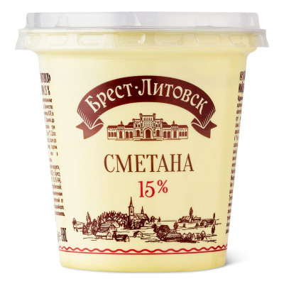 Изображение товара Сметана Брест-Литовск 15%, 300г