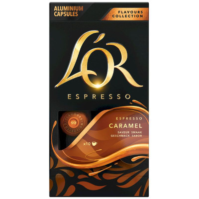 Изображение товара Кофе в капсулах Lor Espresso Карамель натуральный жареный молотый с ароматом карамели, 10x5.2г