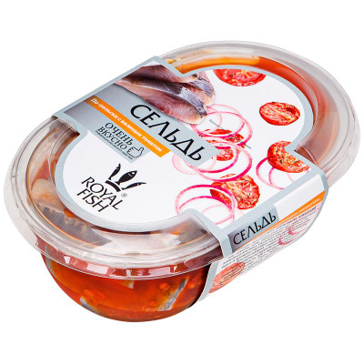 Изображение товара Сельдь атлантическая Викинг По-польски в масле с лучком и томатом, 330г