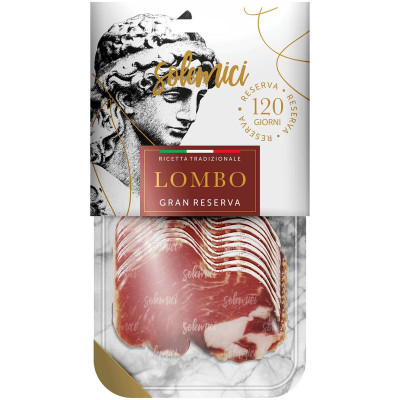 Изображение товара Корейка свиная Solemici Lombо сыровяленая категории А нарезка, 90г