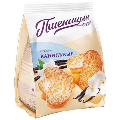 Изображение товара Сухари Пшеницын Luxe cахарные с ароматом ванили, 200г