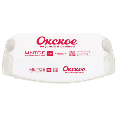 Изображение товара Яйцо куриное Окское мытое дезинфицированное СВ, 10шт