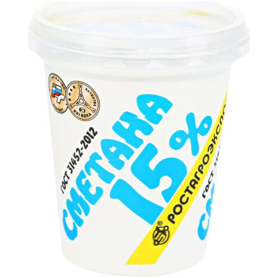 Изображение товара Сметана Ростагроэкспорт 15%, 320г