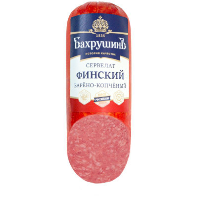 Изображение товара Колбаса Бахрушинъ сервелат финский варёно-копчёная, 300г