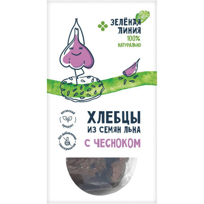 Изображение товара Хлебцы с чесноком Зелёная Линия, 60г