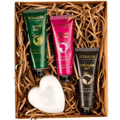 Изображение товара Подарочный набор Ecolatier Inspiration для рук крем, 30мл + крем, 30мл + крем, 30мл + мыло, 80г